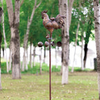 Metal Rooster with Chicks Garden Spinner,79" Large Metal Kinetic Wind Spinner for Outdoor Garden Yard Decor,Antique Copper Chicken Rooster Sculpture Statue Yard Art Wind Spinner for Patio Lawn