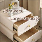 Bedside Table, Night Stand with 2 Storage Drawers, Wooden Nightstand, Sofa Side Table, Modern End Table for Living Room, Bedroom(White,19.7 * 19.7 * 15.7in)