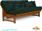 Arden Futon Set - Full Size, Frame, 8" Mattress, Twill Hunter Green Cover