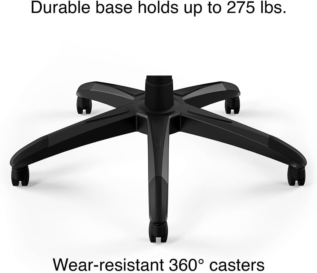 STAPLES Emerge Vortex Gaming Chair, Adjustable Height, Swivel Black | Racing-style design with sturdy swivel base, ideal for gaming or office desk setups.