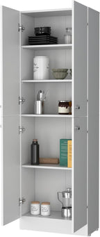 Pantry Cabinet with 4 Doors and 5 Hidden Shelves