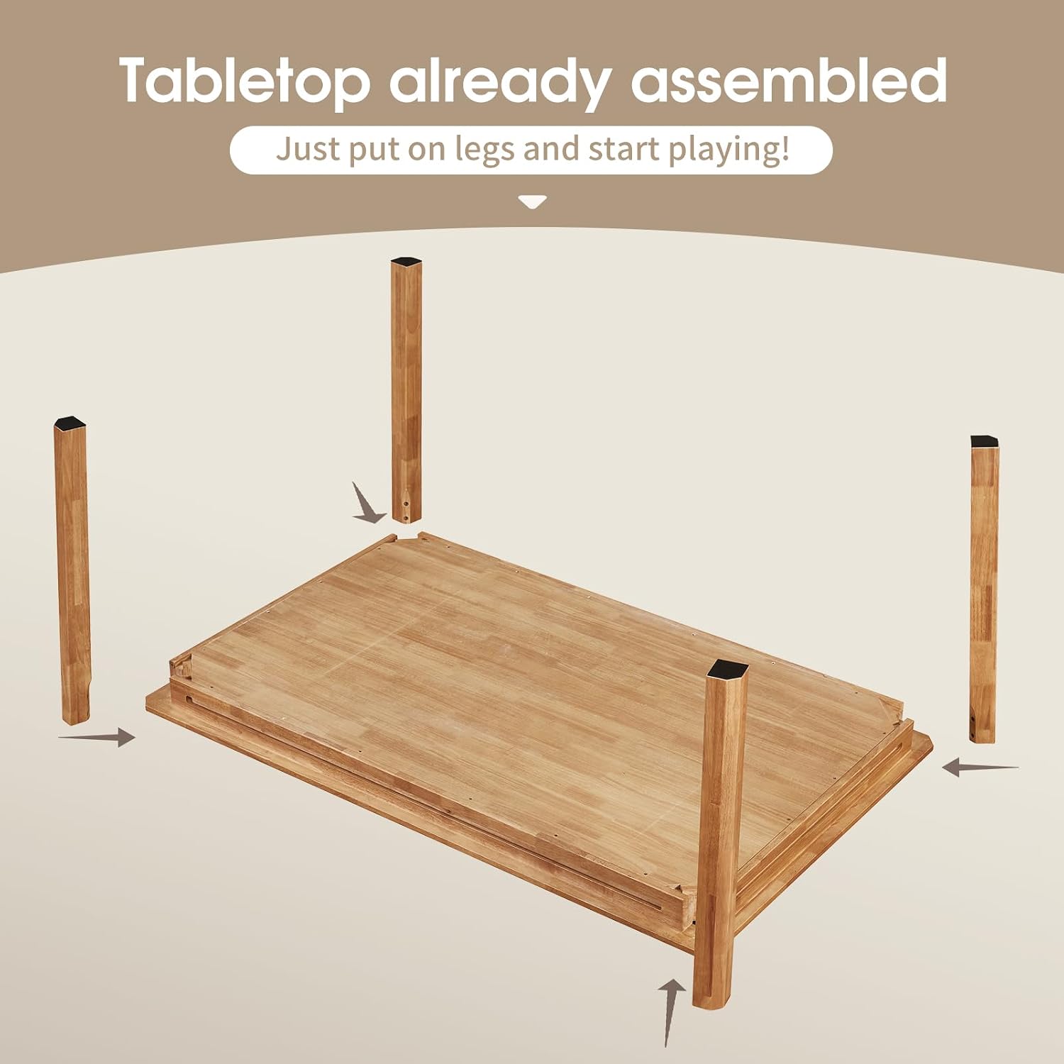 Board Game Table with Removable Table Top, Seats 4 to 6 Players with 57in x 33in Play Area, Includes Play Mat, Detachable Cup Holders and Dice Trays, Minimal Assembly Required