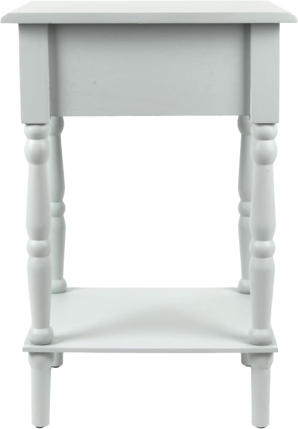 Decor Therapy Jane Nightstand Side Table with a Drawer, Shelf, Traditional Design, Ice Blue 17" D x 14" W x 26" H