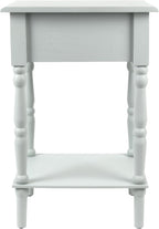 Decor Therapy Jane Nightstand Side Table with a Drawer, Shelf, Traditional Design, Ice Blue 17" D x 14" W x 26" H