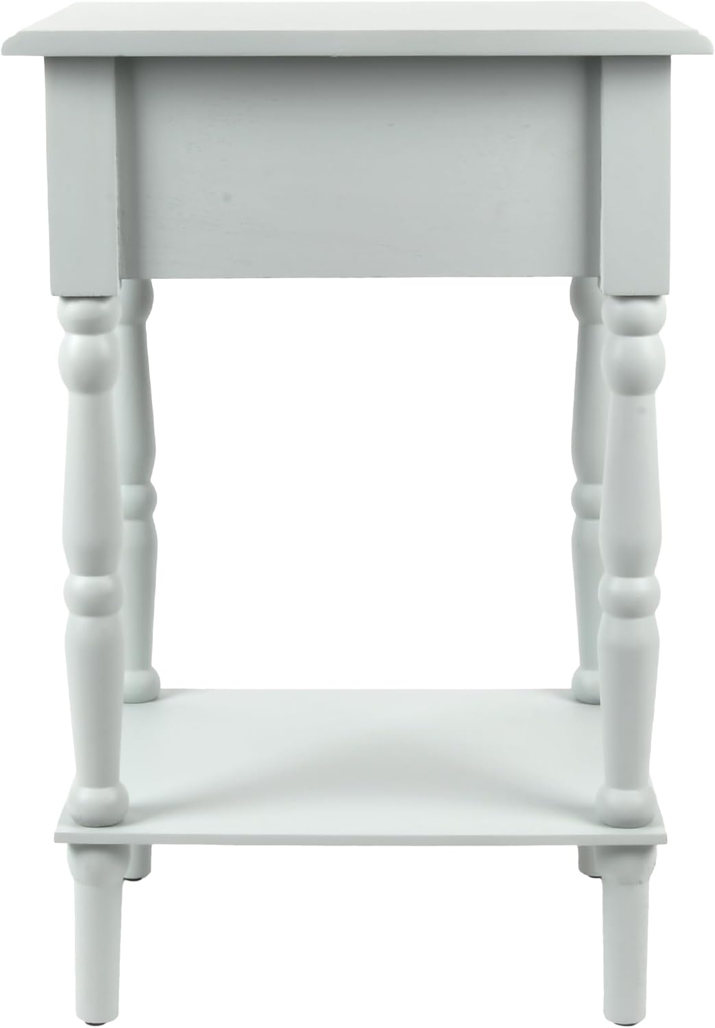 Decor Therapy Jane Nightstand Side Table with a Drawer, Shelf, Traditional Design, Ice Blue 17" D x 14" W x 26" H