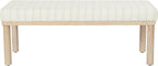 HomePop 47.5" Oslo Bench - Marigold Pinstripe Fabric