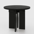 35.4" Round Dining Table for 4, Modern Wood Kitchen Table with 4 Sturdy Table Legs Farmhouse Circle Dinner Tables for Leisure, Coffee, Kitchen, Dining Room φ35.4" x 29.9"H, Black
