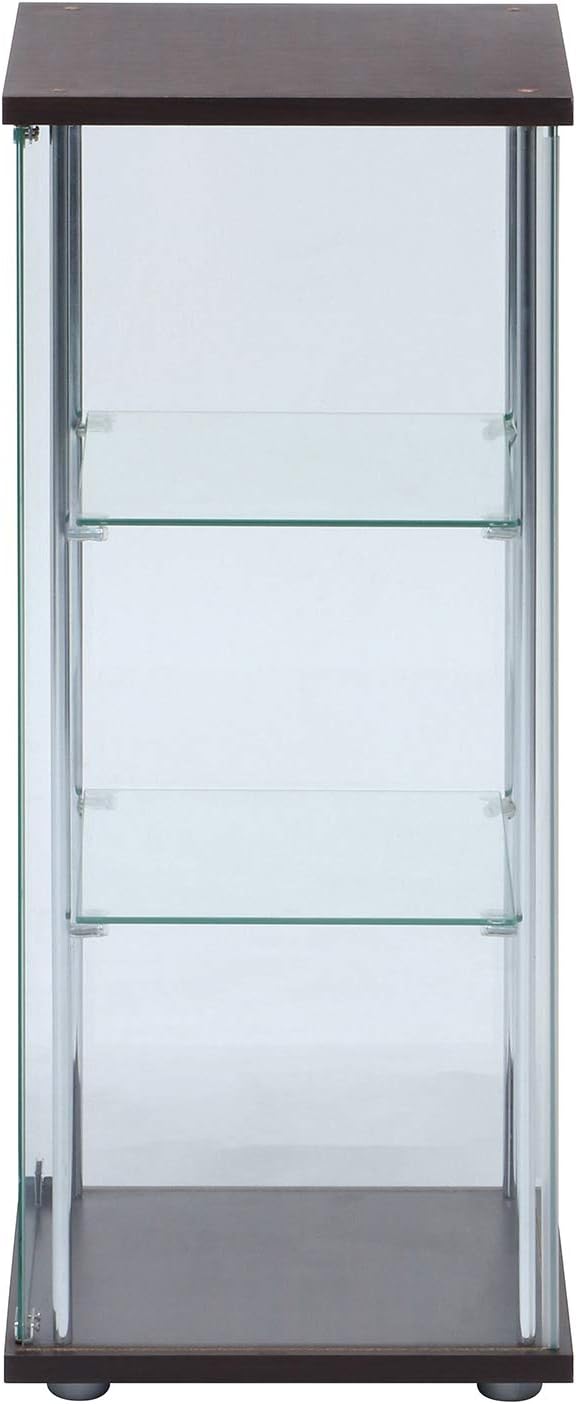 Fuji Boeki 96049 Collection Case, Figure Case, 3 Tiers, Width 16.7 x Depth 14.4 x Height 33.9 inches (42.5 x 36.5 x 86 cm), Brown, Tempered Glass, Full Glass,
