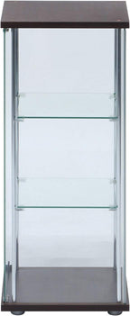 Fuji Boeki 96049 Collection Case, Figure Case, 3 Tiers, Width 16.7 x Depth 14.4 x Height 33.9 inches (42.5 x 36.5 x 86 cm), Brown, Tempered Glass, Full Glass,