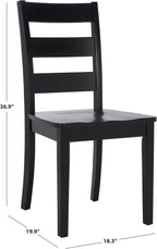 SAFAVIEH Home Collection - Silio Black Wood Ladder Back Dining Chair Set of 2, Classic Farmhouse Style Seating (DCH9213C-SET2)