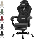 Ergonomic Gaming Chair Video Gamer Chairs Gaming Computer Chairs Gamer Chairs for Adults Massage Lumbar Support Swivel Height Adjustable Headrest Backrest Black