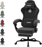 Ergonomic Gaming Chair Video Gamer Chairs Gaming Computer Chairs Gamer Chairs for Adults Massage Lumbar Support Swivel Height Adjustable Headrest Backrest Black