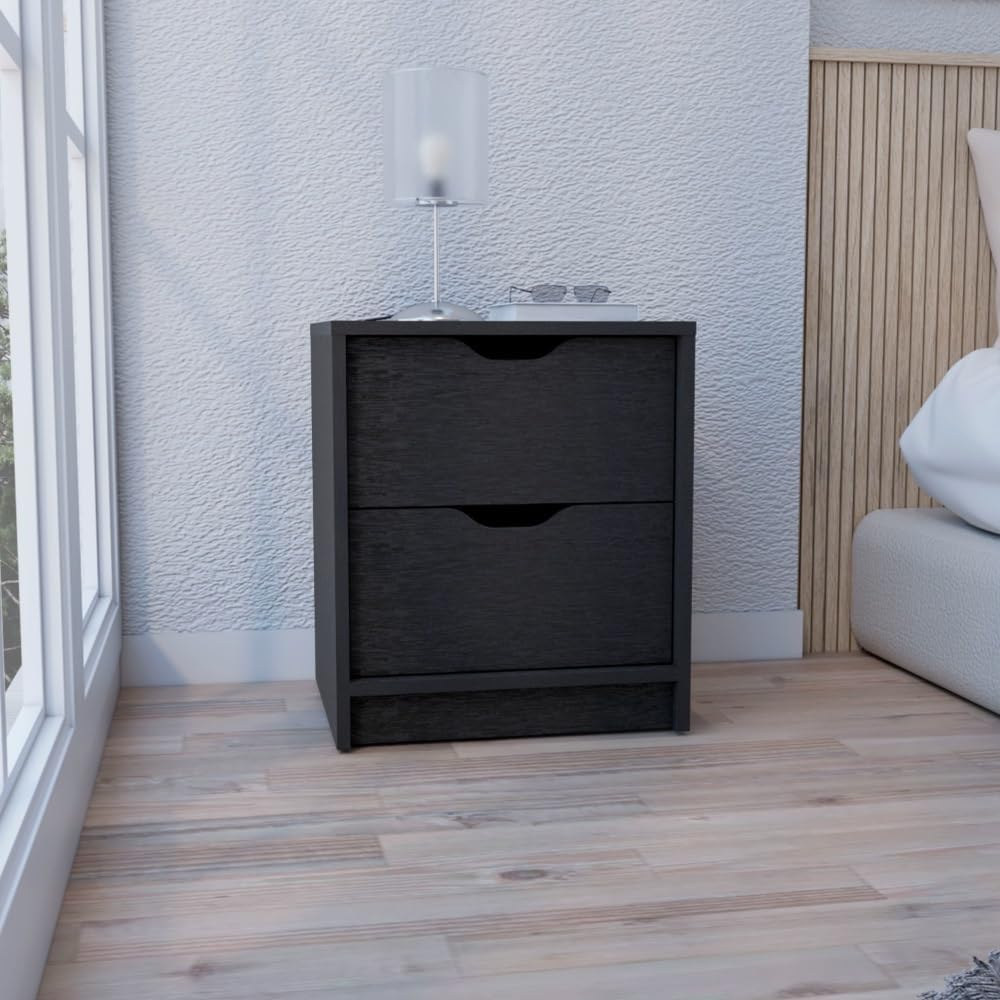 2 Drawers Nightstand, End Table, Side Table Pull Out System,for Small Spaces