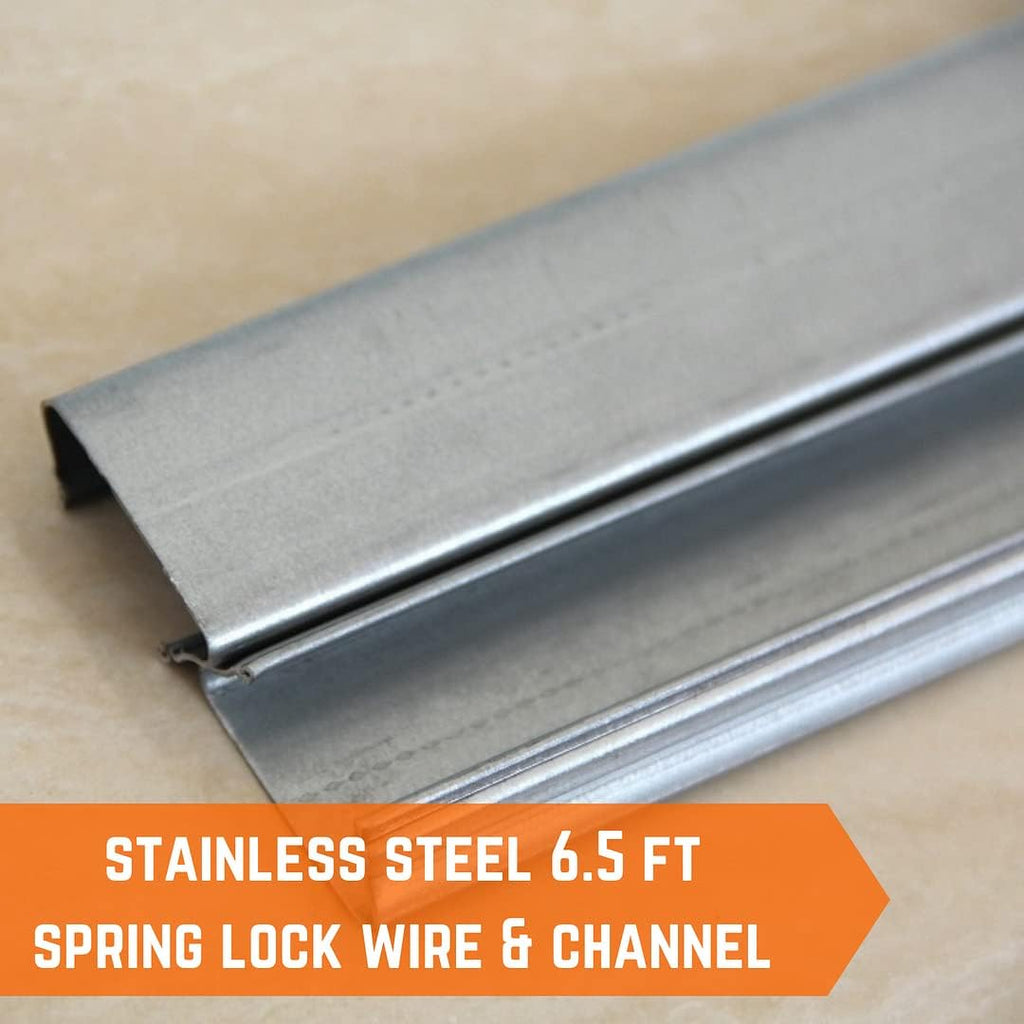 Farm Plastic Supply - Spring Wire & Lock Channel - (10 Pack) - Steel 6.5 ft Spring Lock Track & U-Channel Bundle for Greenhouse Plastic Polyethylene Film or Shade Cloth