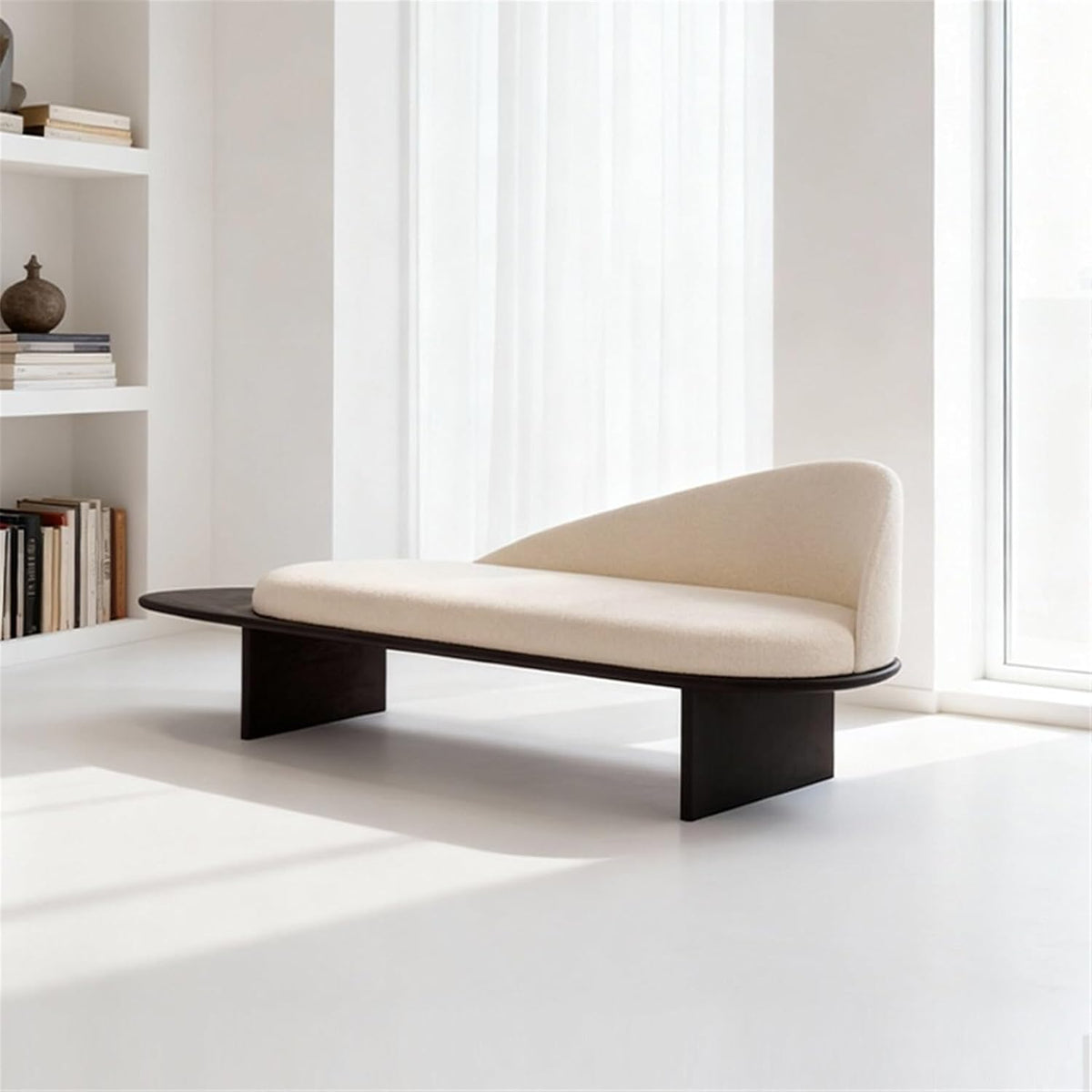 Modern Wooden Bed-end Bench in Hotel Bedroom Showroom Dressing Room Shoe-Changing with Backrest Entryway(XS)
