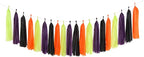 Black-Purple Green-Orange Halloween Tassel-Garland - 20pcs Birthday Party-Decorations Supplies Tassels, Wedding Baby Bridal Shower Decor Panduola