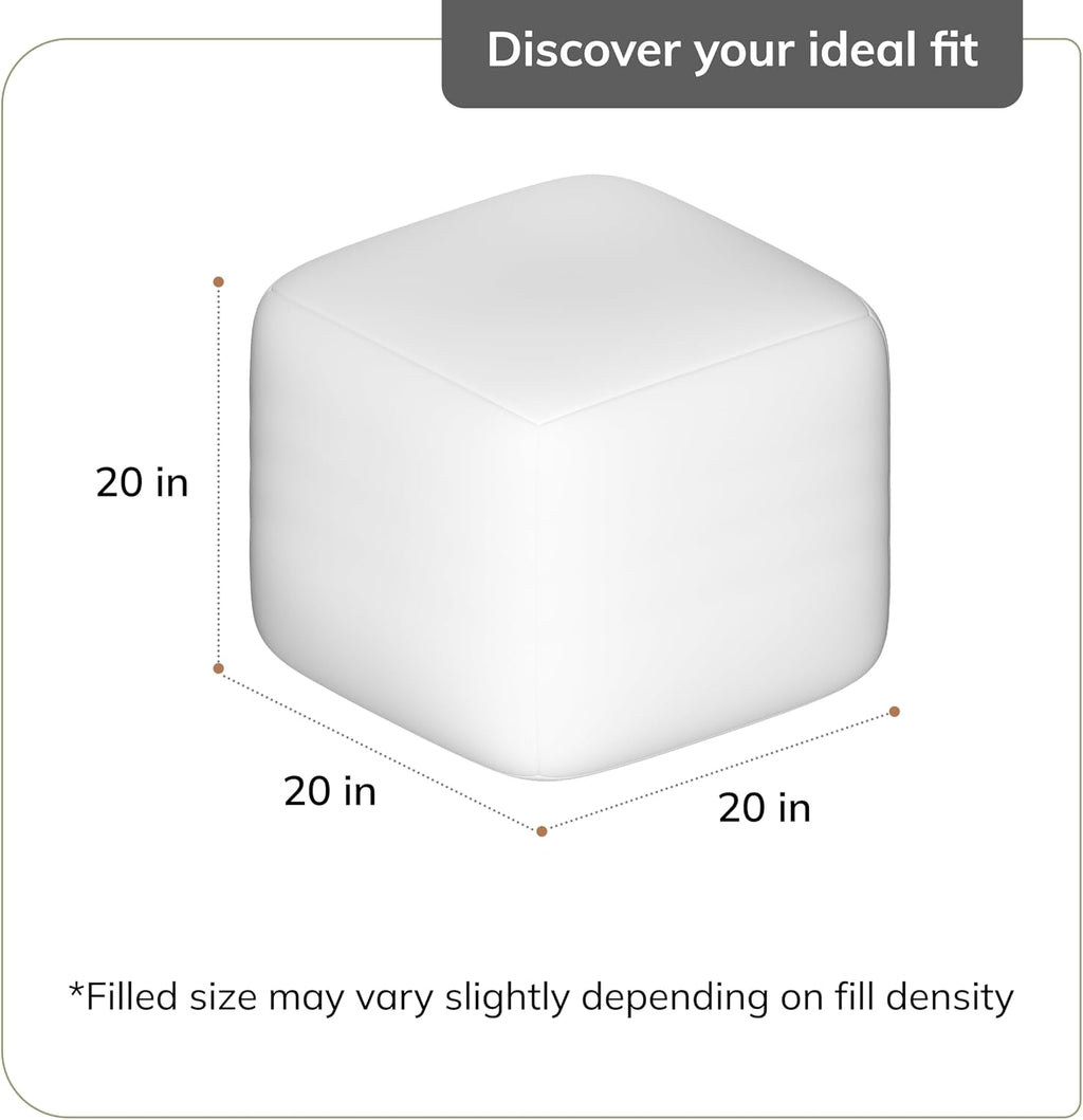 Anji Mountain Artisan Crafted Cotton Blend Pouf Ottoman | Versatile Floor Seating & Footstool for Living Room | Modern Boho Home Décor Accent | Filled Pouffe | Soft & Fluffy Ottoman Pouf, Lightweight, Decorative Floor Pouf Seating for Bedroom & Home