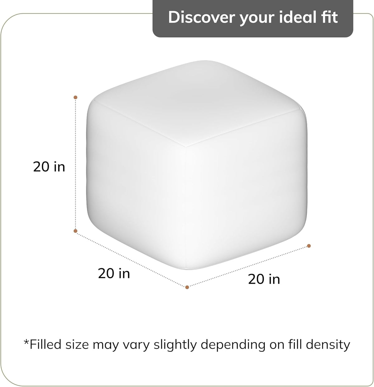Anji Mountain Artisan Crafted Cotton Blend Pouf Ottoman | Versatile Floor Seating & Footstool for Living Room | Modern Boho Home Décor Accent | Filled Pouffe | Soft & Fluffy Ottoman Pouf, Lightweight, Decorative Floor Pouf Seating for Bedroom & Home