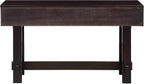 Knocbel Fluted Console Table with 3 Storage Drawers, Farmhouse Mid Century Sofa Table with Solid Wood Legs for Entryway Living Room, 52" W x 15" D x 30" H, Espresso