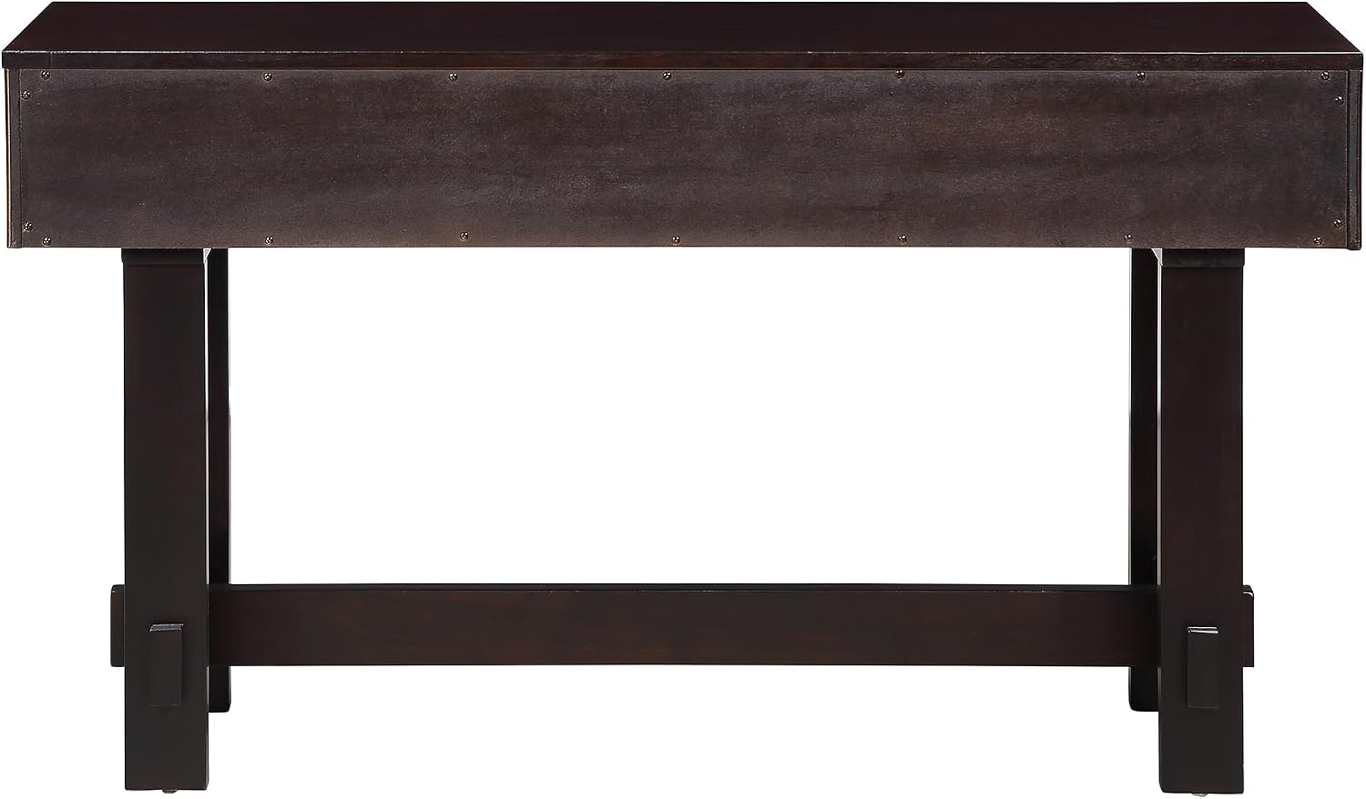 Knocbel Fluted Console Table with 3 Storage Drawers, Farmhouse Mid Century Sofa Table with Solid Wood Legs for Entryway Living Room, 52" W x 15" D x 30" H, Espresso