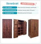 62.8" Tall Kitchen Pantry Cabinet with Shelves and Door Racks, Freestanding Food Cupboard Sideboard for Dining Room, Multifunctional Wooden Buffet Organizer (Walnut)