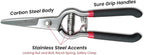 Garden Guru Classic Bypass Pruning Shears Clippers – Heavy Duty Forged Steel Garden Pruners – Safety Lock – Non Slip Comfort Grips – Cuts up to 1” Diameter – Professional Bypass Pruners for Gardening