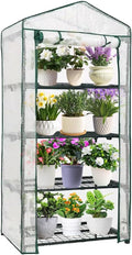 4-Tier Mini Greenhouse, Green House for Flower Indoor Outdoor, Portable Plant Outdoor Cage with Heavy Duty PVC Clear Cover & Steel Frame,Greenhouse for Seed Starting, Mushroom,Vegetables