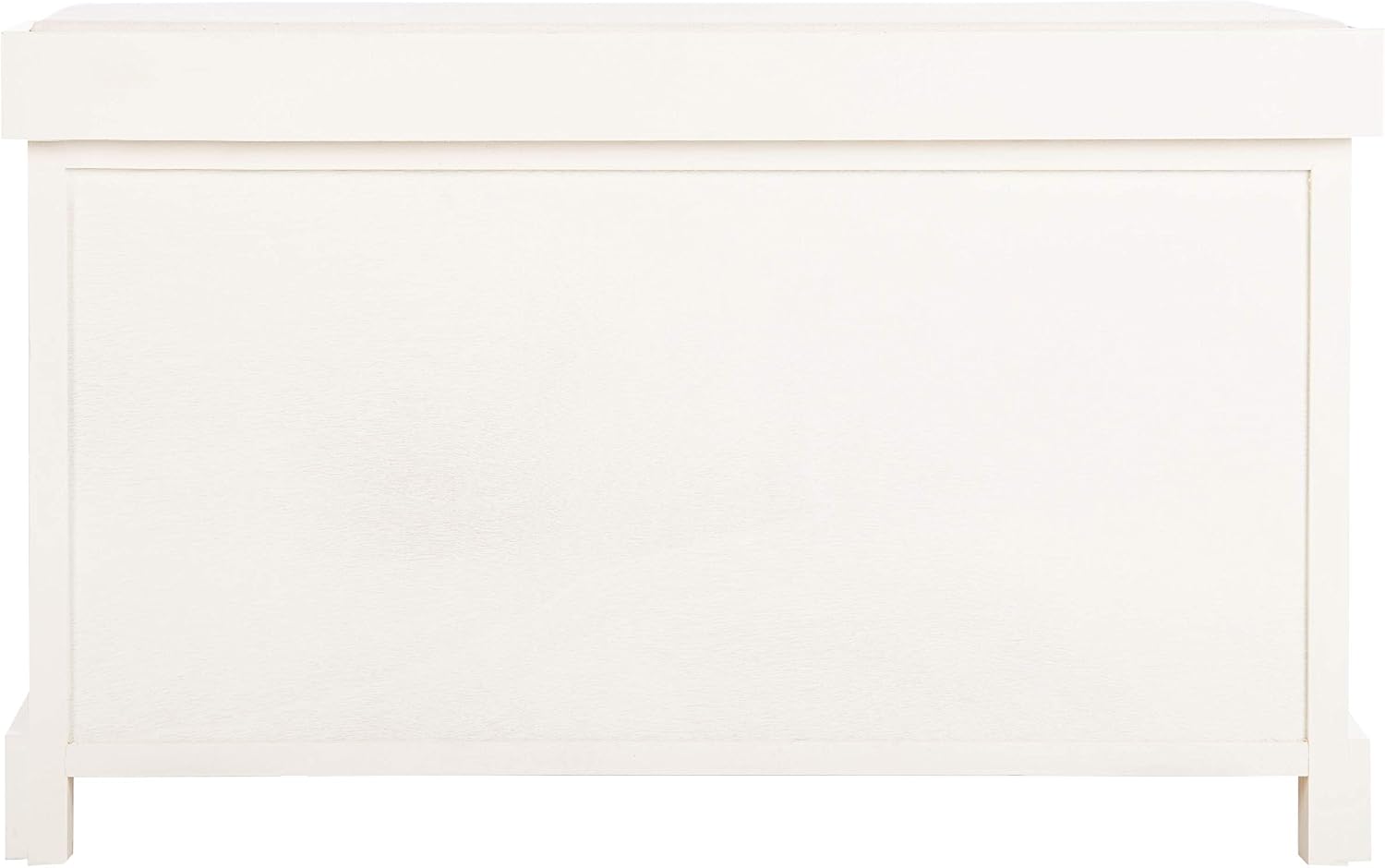 SAFAVIEH Furniture - Freddy 2-Basket Storage Bench - Vintage White - Solid Wood - Coastal Basket Storage Design - Ideal for Entryway, Living Room, Hallway, 18" Seat Height - Fully Assembled (AMH5736D)