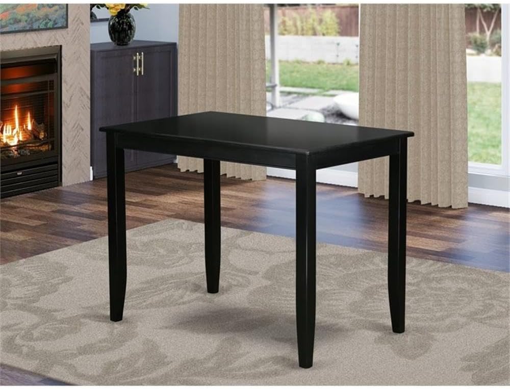 East West Furniture BUT-BLK-T Buckland Rectangle Counter Height Table for Small Spaces, 30x48 Inch, Black