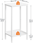 HOOBRO Tall Side Table, Industrial End Telephone Table with Adjustable Mesh Shelves, Small Tall Nightstand for Living Room, Bedroom, Entryway, Office, White WW03DH01