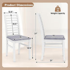 GOFLAME Wooden Dining Chairs Set of 4, Fabric Upholstered Kitchen Chairs with Rubber Wood Legs, Padded Seat & High Backrest, Armless Side Chairs for Dining Room, Living Room, Restaurant, White
