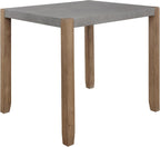 Alaterre Furniture Newport Dining Table for 4 – Rustic Industrial 42” x 36” Kitchen Table with Gray Faux Concrete Top & Light Amber Wood Legs