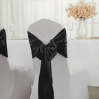 SHEJIZE 10 Pack Black Satin Table Runner 12x108 Inches Long, Bright Silky Smooth Satin Table Runner Table Decor for Wedding Banquet Christmas Prom Event Birthday Party