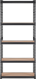 VEVOR Storage Shelving Unit, 5-Tier Adjustable, 2000 lbs Capacity, Heavy Duty Garage Shelves Metal Organizer Utility Rack, Black, 36" L x 18" W x 72" H for Kitchen Pantry Basement Bathroom Laundry