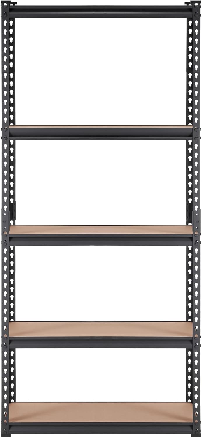 VEVOR Storage Shelving Unit, 5-Tier Adjustable, 2000 lbs Capacity, Heavy Duty Garage Shelves Metal Organizer Utility Rack, Black, 36" L x 18" W x 72" H for Kitchen Pantry Basement Bathroom Laundry