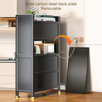 Modern 3-Tier Microwave Rack with Flip Door & Metal Storage - Stylish Kitchen Organizer & Sideboard for Living Room, Office & More (100cm, Versatile Design)