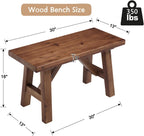 chairus Farmhouse Solid Wood Bench, 30" Entryway Bench Seat Rustic Narrow Dining Room Bench for Kitchen/Living Room/Bedroom/Entrance/Small Apartment, Walnut