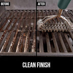 GORILLA GRIP Heavy Duty No Bristle Triple Helix Grill Brush with Scraper for Outdoor Grills, Safe Steam Cleaning, Oversized Comfortable Handle Grip with Bottle Opener, BBQ Tools, 17.5 Inch, Green