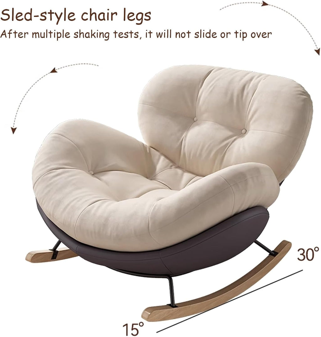 Cozy Accent Rocking Chair, Recliner Glider, Corner Reading Chair, High Backrest Padded Seat for Living Room, Bedroom, Offices