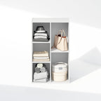 Furinno Reed Closet Organizers and Storage, 5-Cube Reversible Closet Shelves, Closet Organization Shelf, 9.4 x 19.5 x 31.5, for Bedroom, Closet, White
