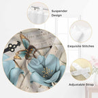 Teal Blue Tulips Bedroom Curtains 72 Inch Length, Window Curtains Tab Top, Spring Floral Barn Doors Vintage Wood Beige Light Filtering Window Treatments Drapes 52"x72" 2 Panel