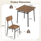 Giantex 3-Piece Dining Table Set, Kitchen Table Chairs Set with Dinner Table, Storage Rack, Metal Frame, Space-Saving Dinette Set for Breakfast Nook, Small Places, Restaurant, Dining Room Set for 2