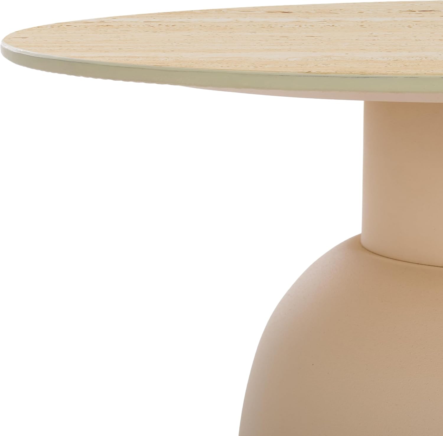 SAFAVIEH Home Collection - Kielh Short Side Table, Beige Ceramic Round Accent Table with Sculptural Base, Fully Assembled (ACC2903A)