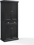 Maykoosh Kitchen Pantry Cabinet - Large Storage, Adjustable Shelves, Distressed Black Finish
