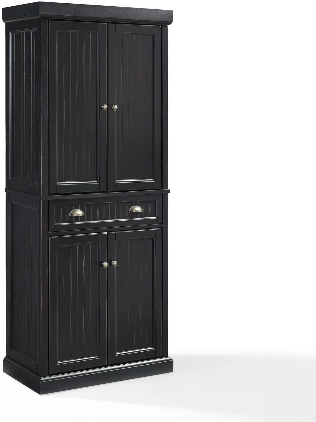 Maykoosh Kitchen Pantry Cabinet - Large Storage, Adjustable Shelves, Distressed Black Finish