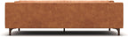Valencia Mary Leather Couch 93" | Top Grain Nappa 11000 Leather Wide Seat, Solid Wood Frame, Plush Cushioning, Top-Stitched French Seams, Saddle Tan