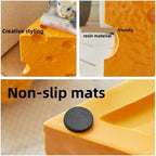 Coffee Table Cheese-Shaped Triangle Resin Side Table Multifunctional Sofa Stool Nightstand for Small Living Room Long-Lasting(Purple,L)