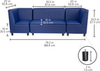 FDP Kid Comfort Collective Modular Corner Chairs with Sofa, 3-Piece Set - Navy