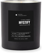 Hotel Collection - Mystify Single Wick Classic Candle - Hotel Inpsired Luxury Candle - 90 - Hours Burn Time - Hints of Jasmine, Green Melon, Lily - 14 oz - Black