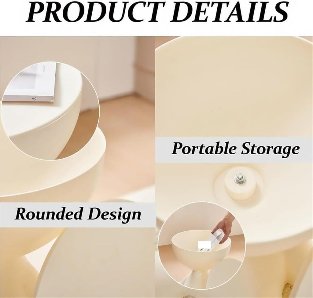 Stylish Circle Side Table Round Coffee Table Nightstand Modern Decor Furniture Stool Ottoman for Living Room Office Multi Scenario Use(Black)